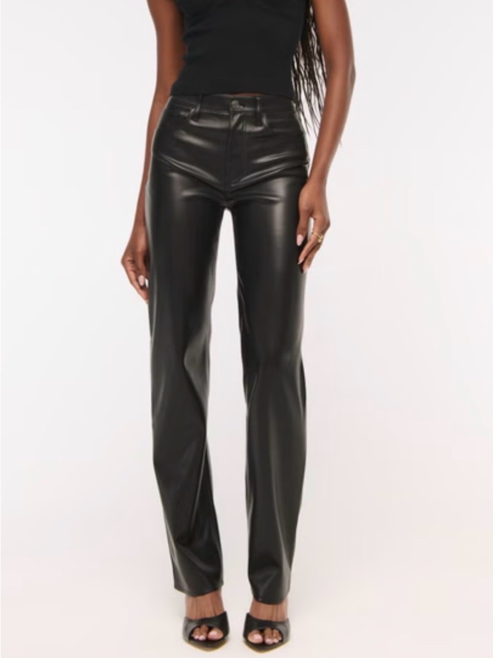 Abercrombie Ultra High Rise Straight Vegan Leather Pant